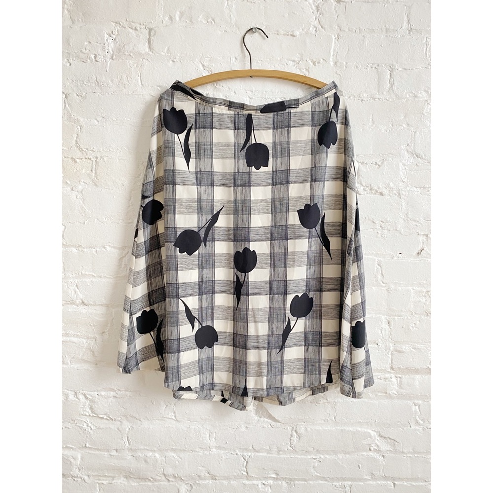 Vintage 90s Silk Tulip Print Skirt